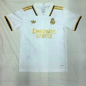 Real Madrid White & Gold Polo